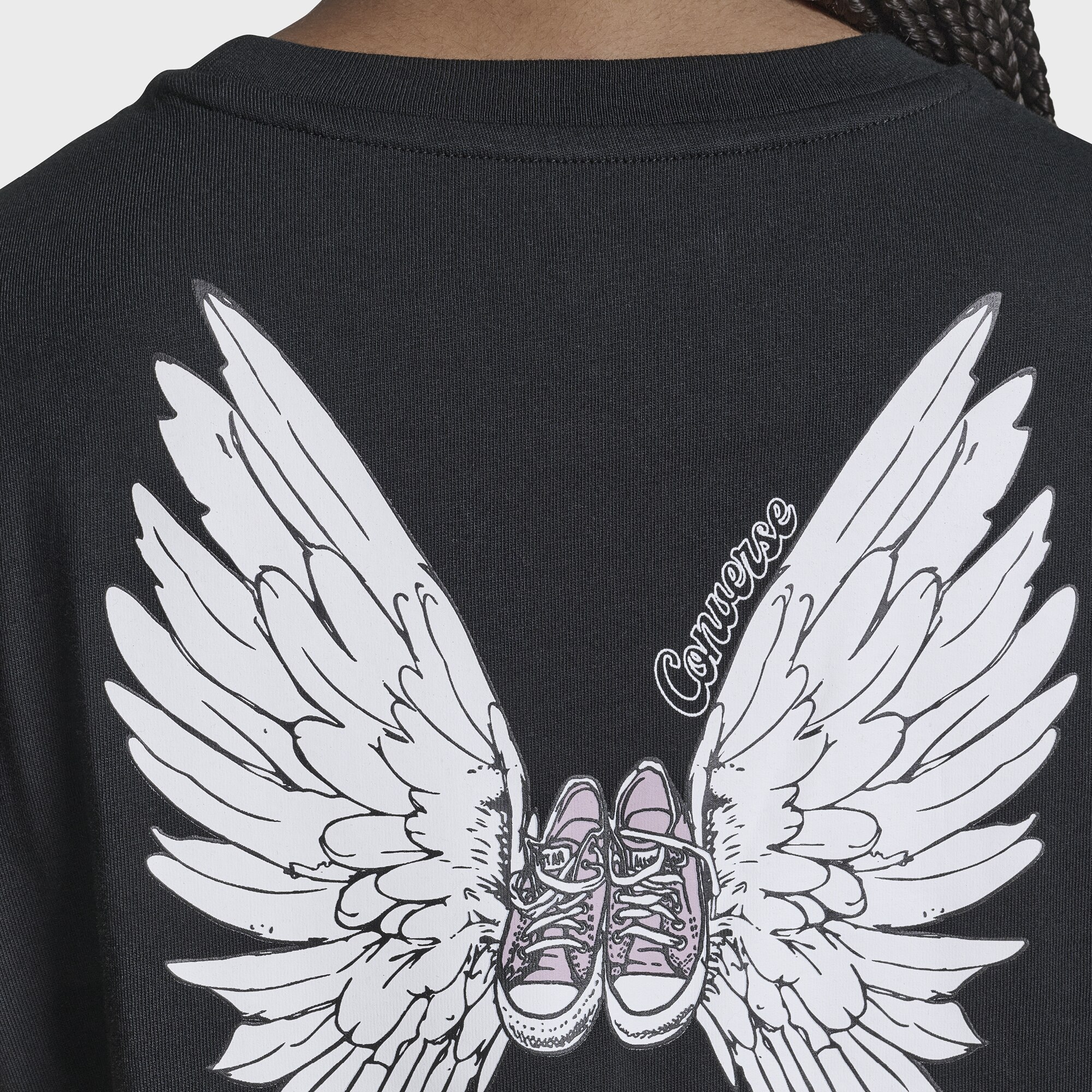 T-shirt Winged Low Converse Preto-6