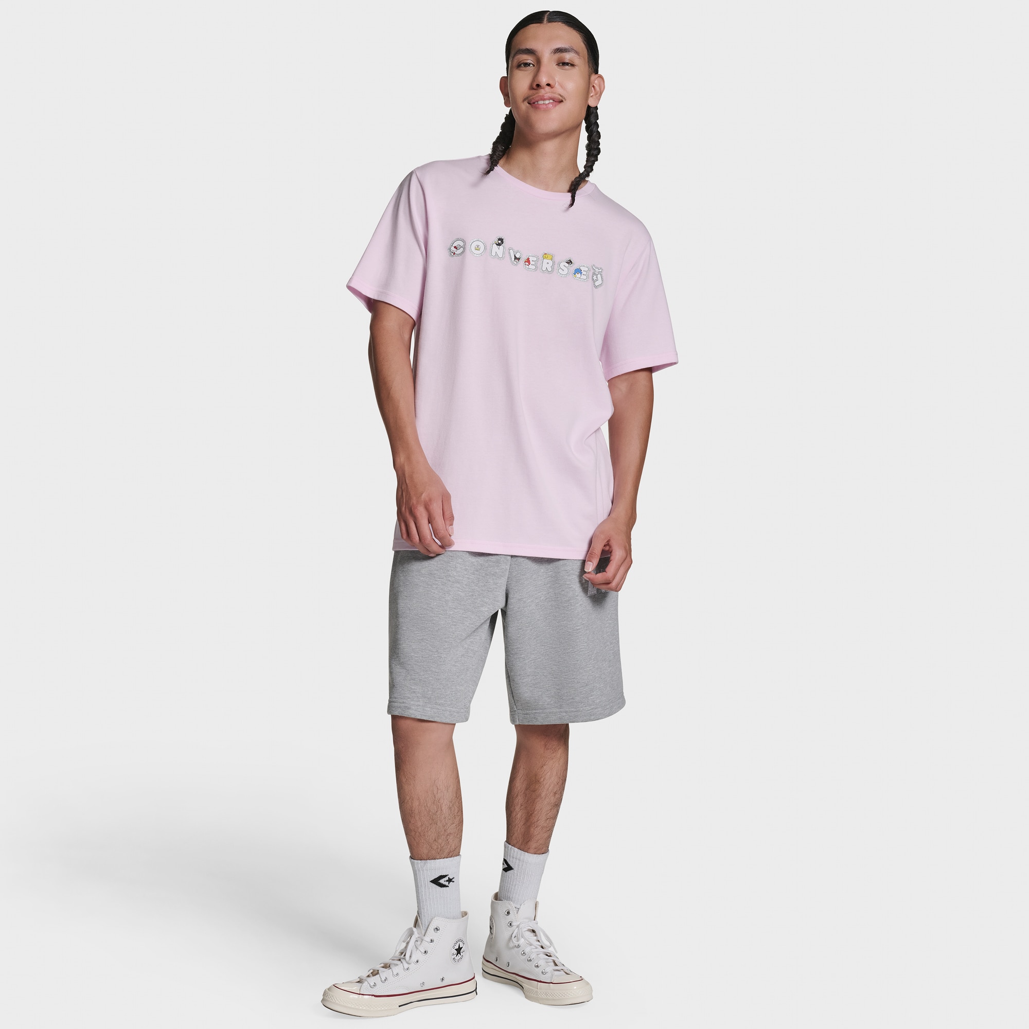 T-shirt Kitty Patch Tee Converse Rosa-4