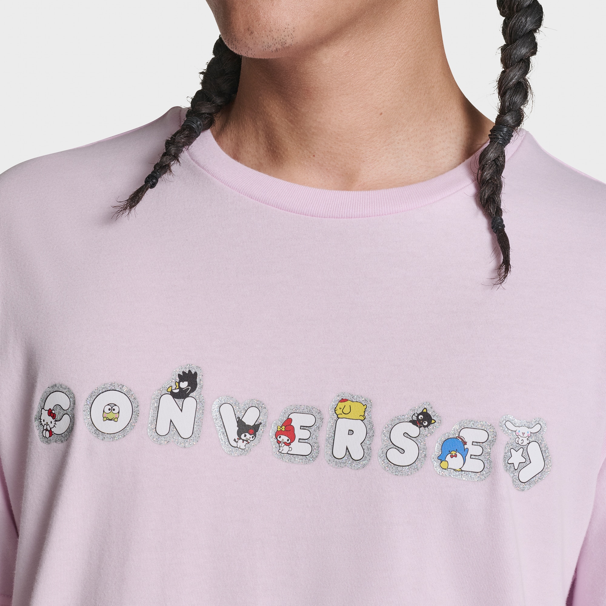 T-shirt Kitty Patch Tee Converse Rosa-5