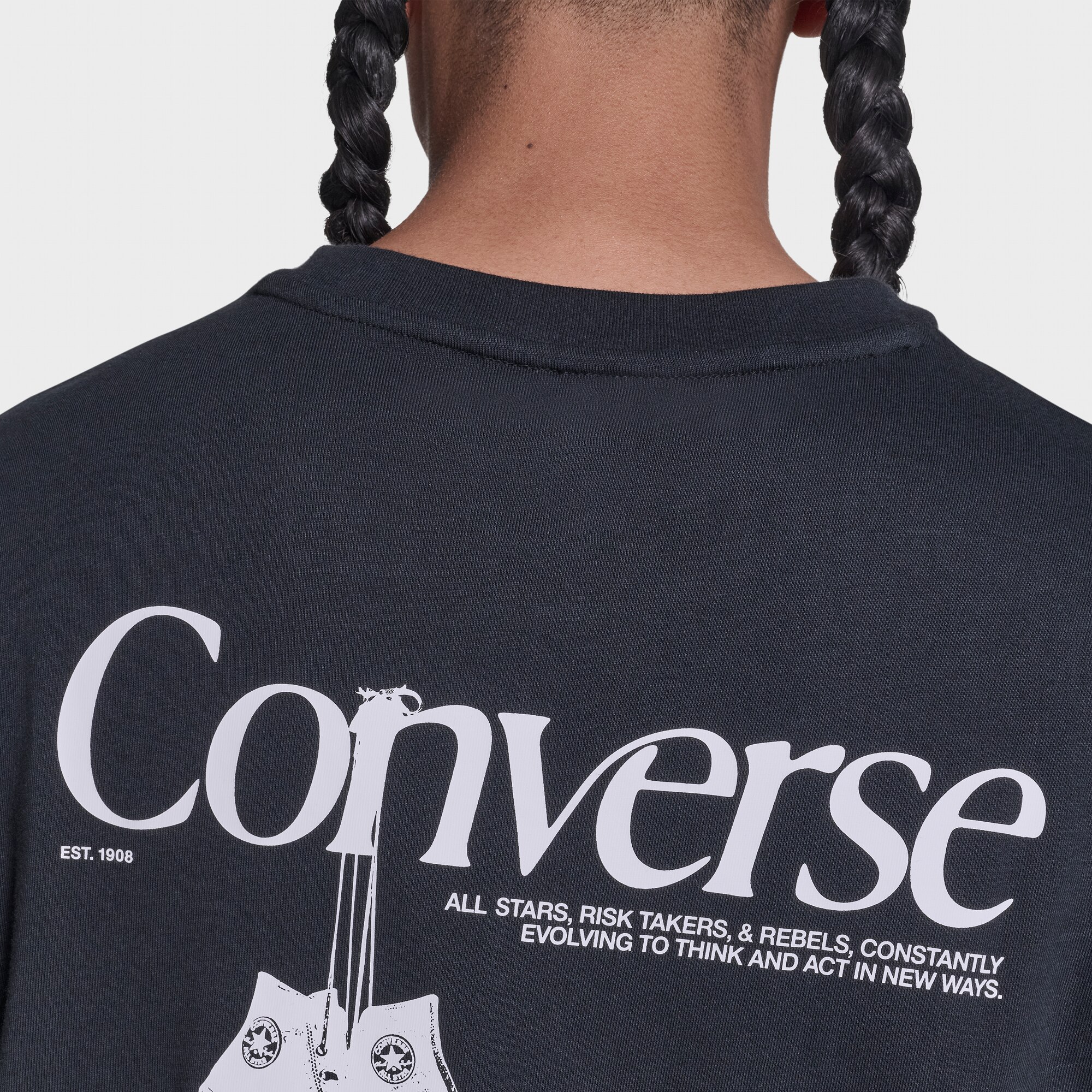 T-shirt Hanging Sh Tee Converse Preto-7