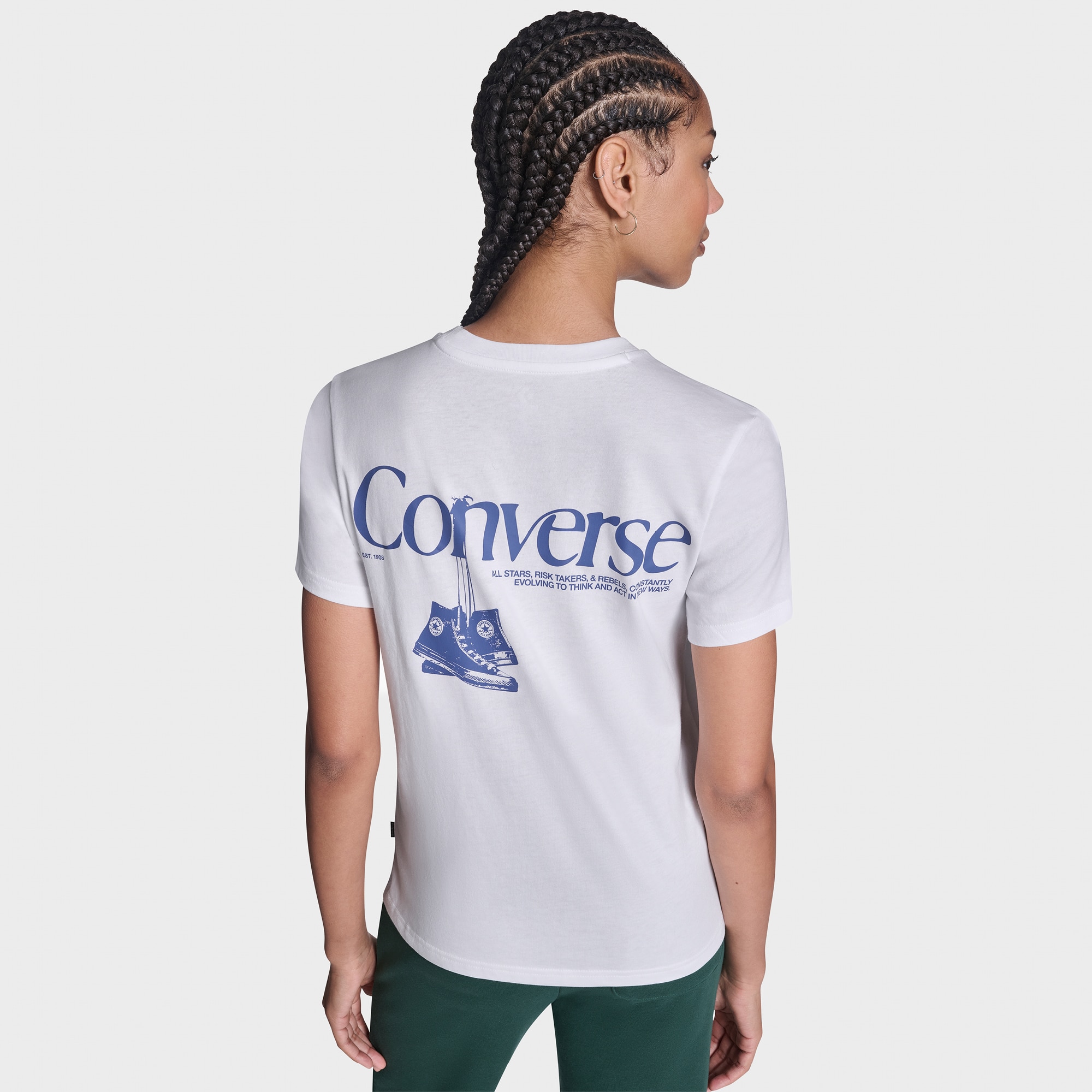 T-shirt Hanging Shoes Tee Converse Branco-4