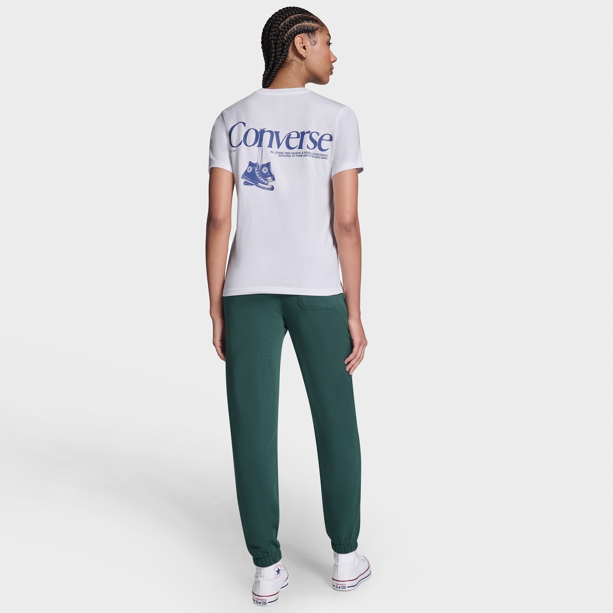 T-shirt Hanging Shoes Tee Converse Branco-5