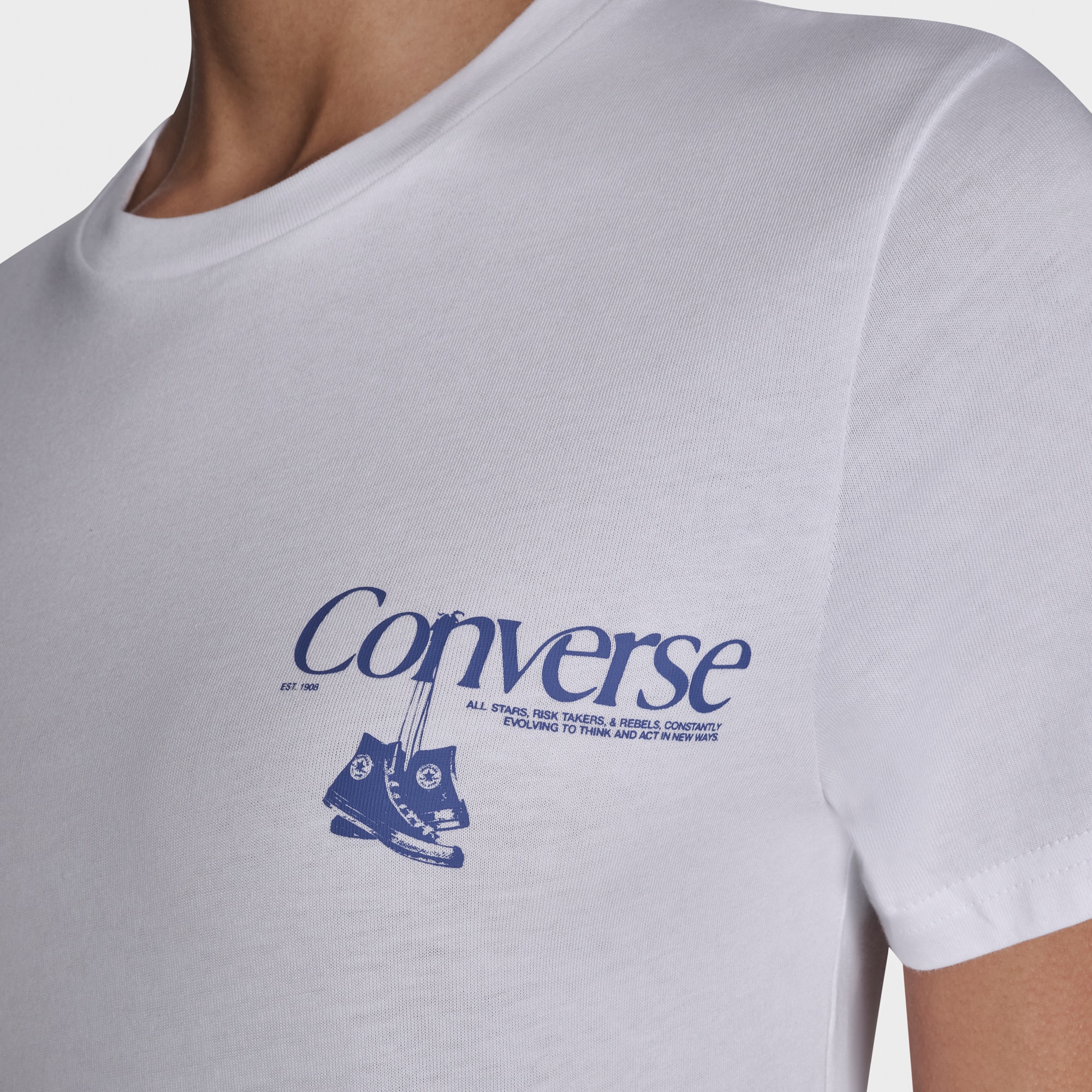 T-shirt Hanging Shoes Tee Converse Branco-7