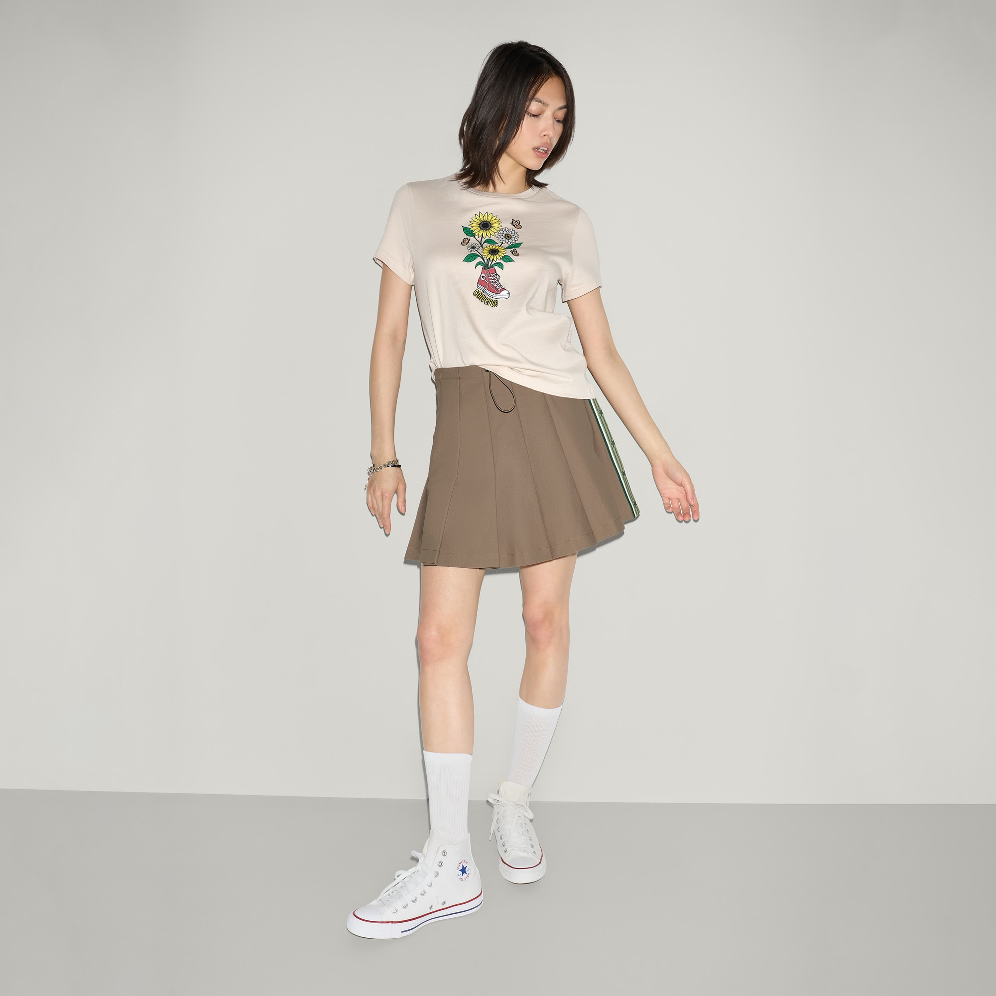 T-shirt Garden Step Tee Converse Bege-4