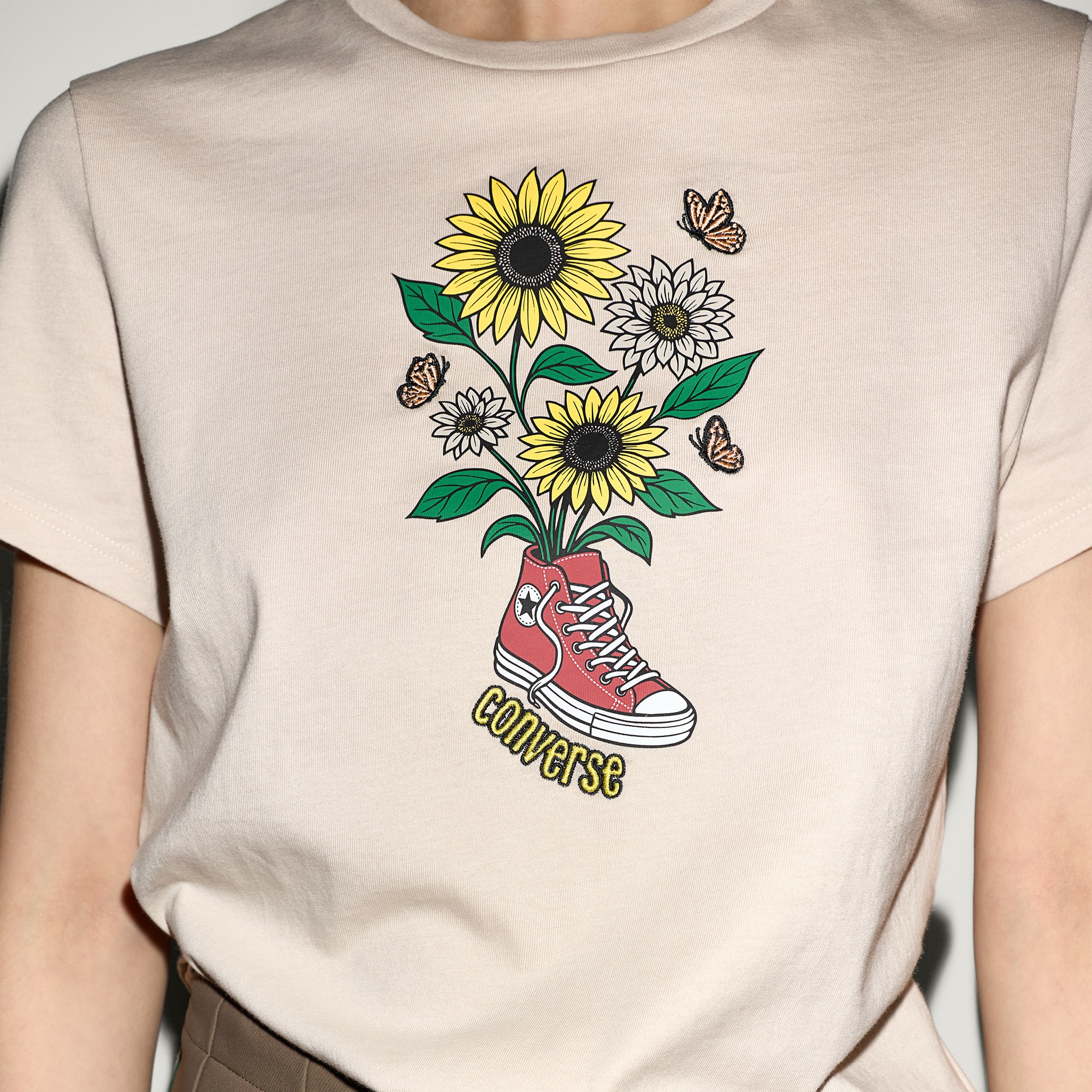 T-shirt Garden Step Tee Converse Bege-6