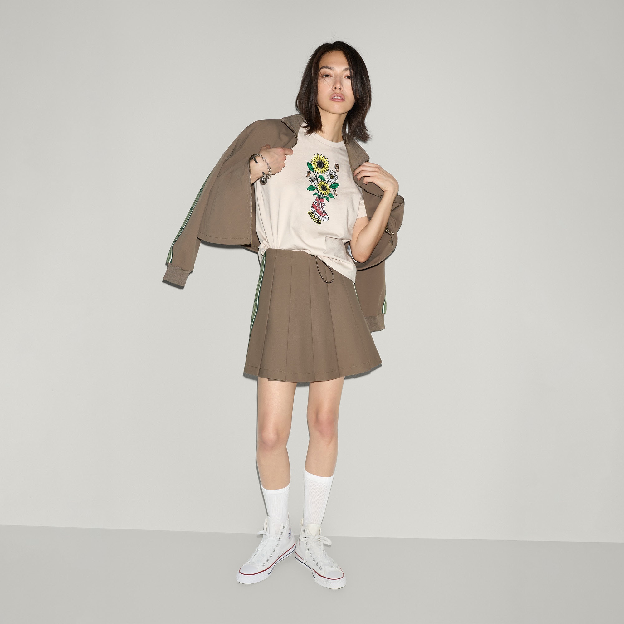T-shirt Garden Step Tee Converse Bege-7