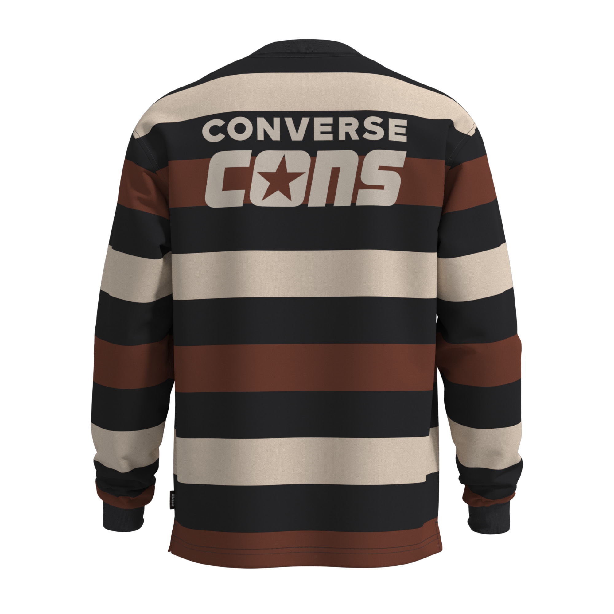 T-shirt Cons Ls Stripe Tee Converse Bege / Castanho-2
