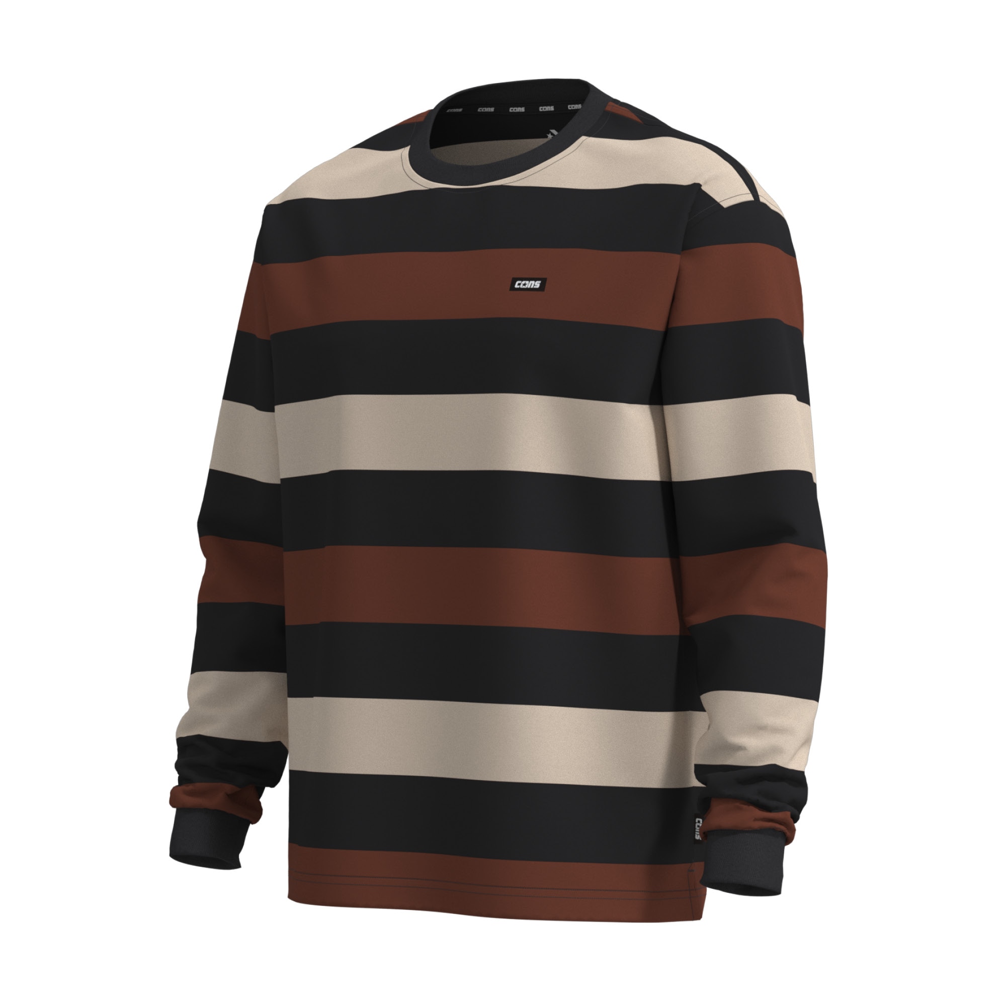 T-shirt Cons Ls Stripe Tee Converse Bege / Castanho-3