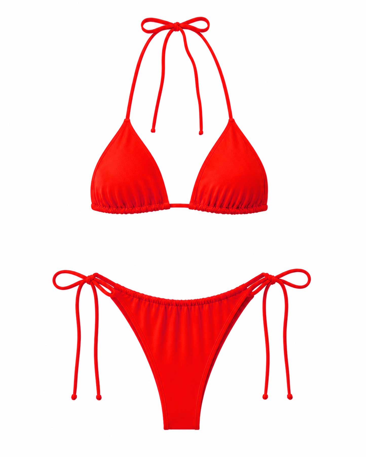 Imagem 0 de Bikini Triângulo de Atar Poliamida Reciclada vermelho