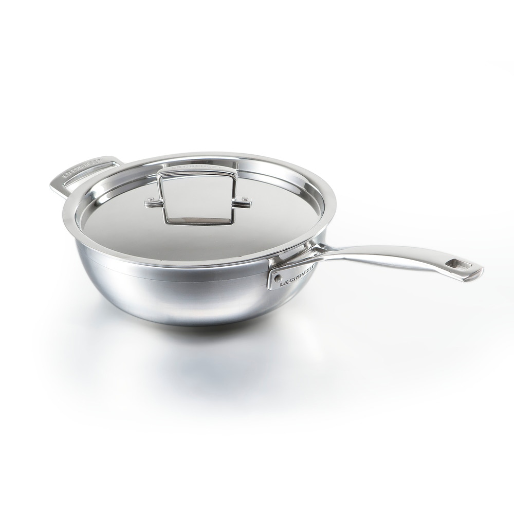 Imagem 0 de Frigideira de chefe com tampa de Aço Inoxidável com antiaderente de 3-Ply Food is love Le Creuset