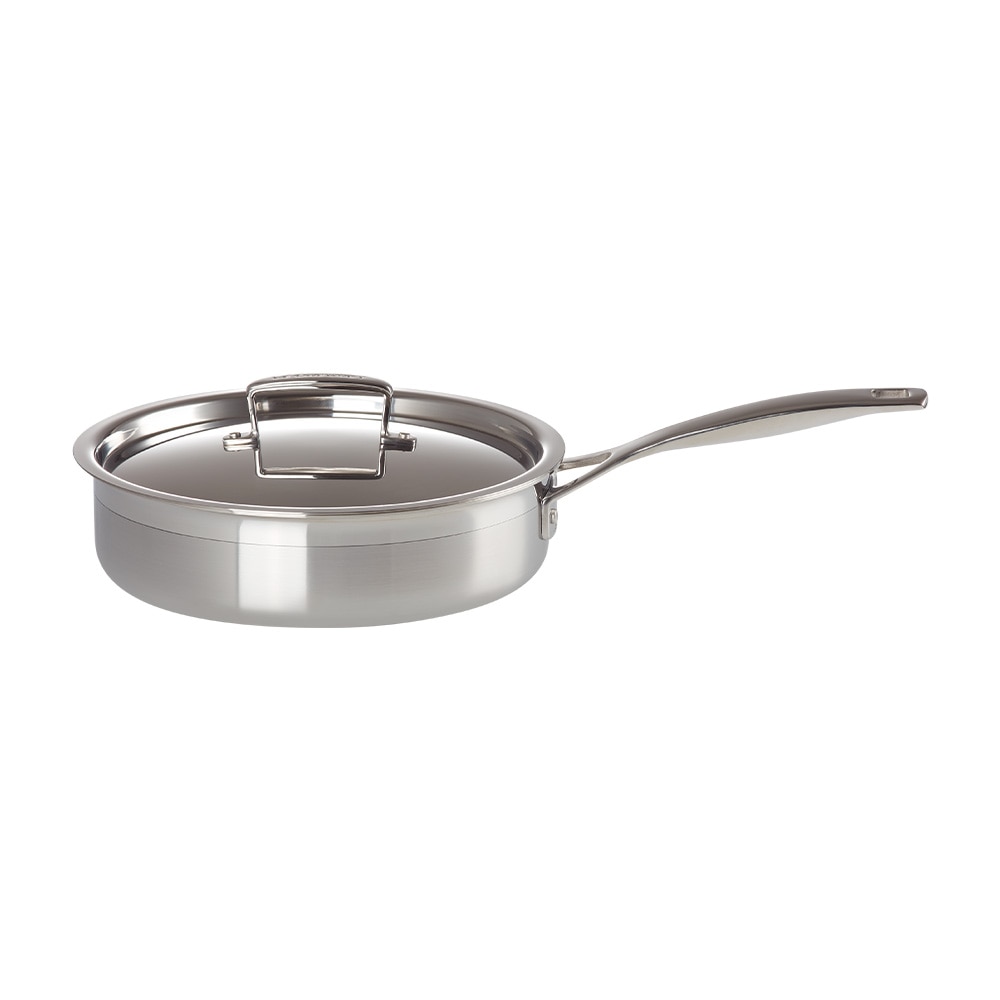 Sauté de Aço Inoxidável com tampa de vidro Le Creuset Cinzento-1