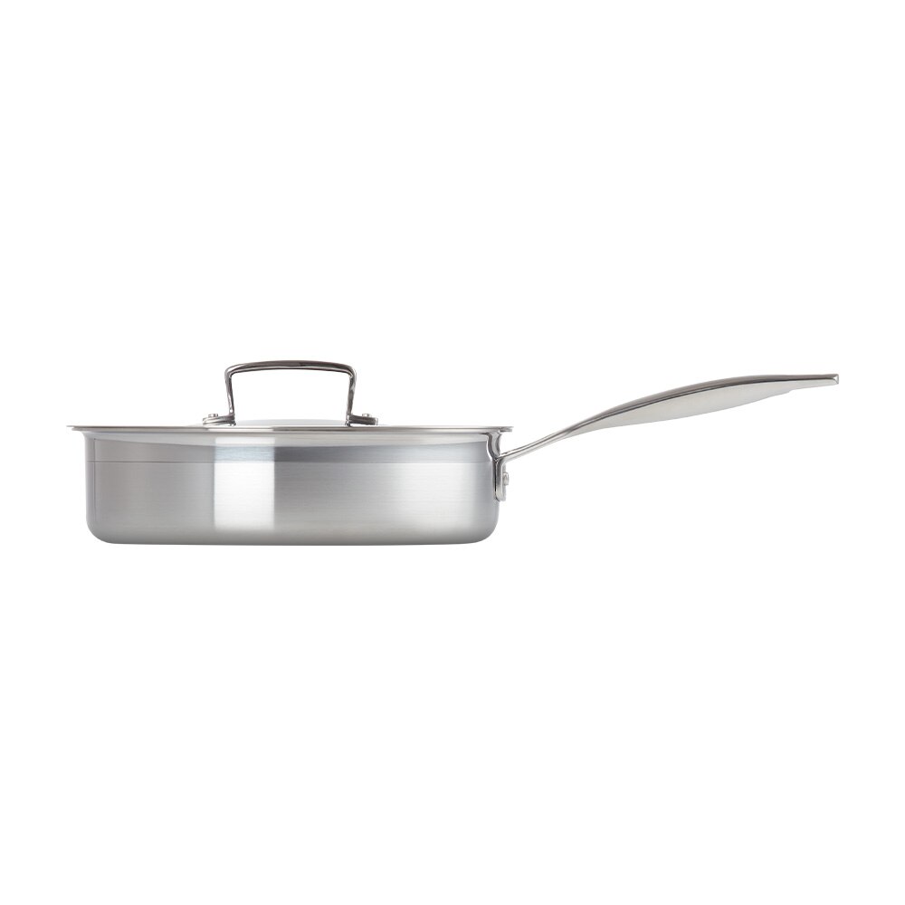 Sauté de Aço Inoxidável com tampa de vidro Le Creuset Cinzento-2