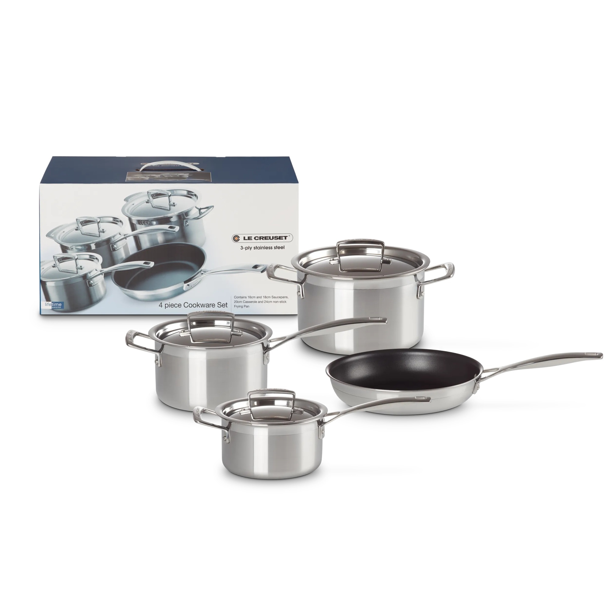 Set 4 peças 3-PLY Le Creuset Prata-1