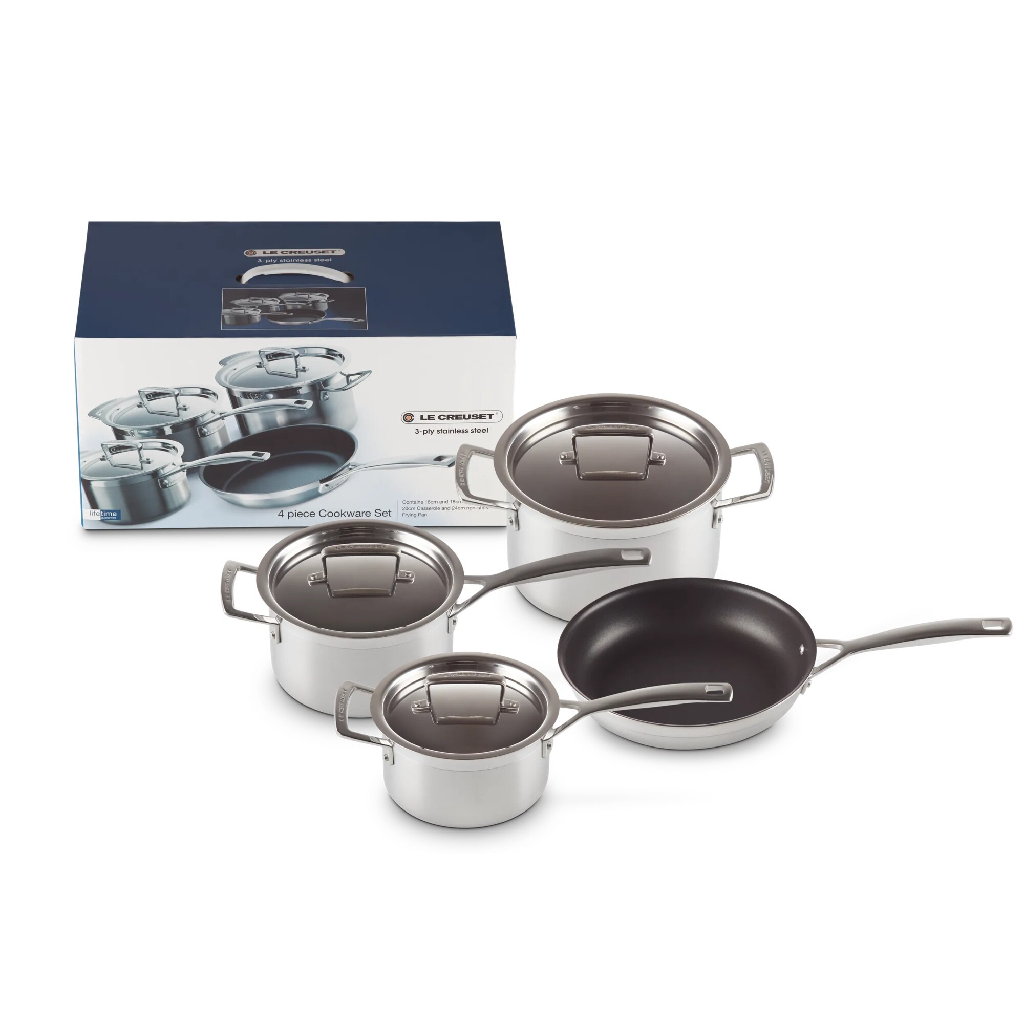 Set 4 peças 3-PLY Le Creuset Prata-2