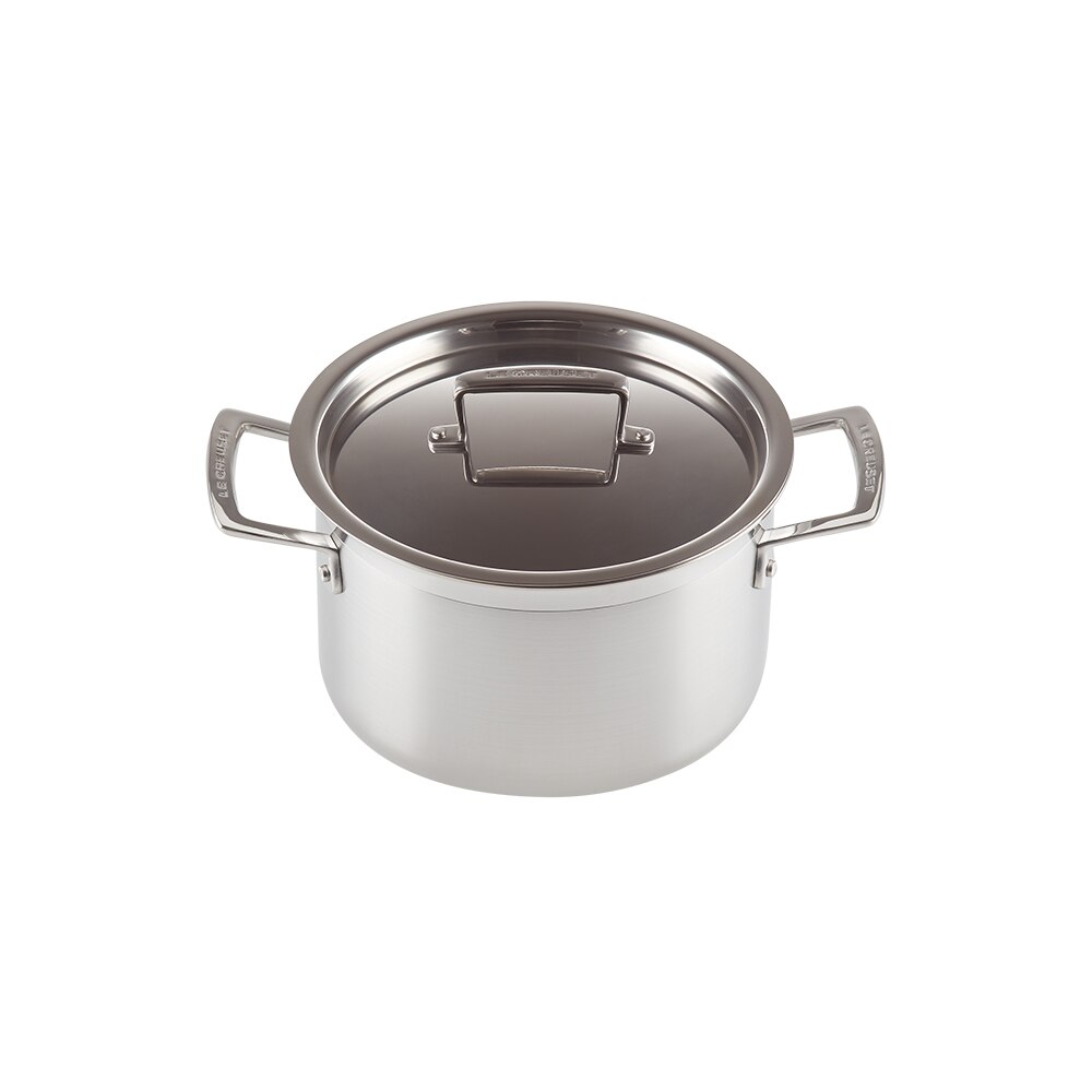 Caçarola de aço inoxidável classic com tampa Le Creuset Cinzento-1