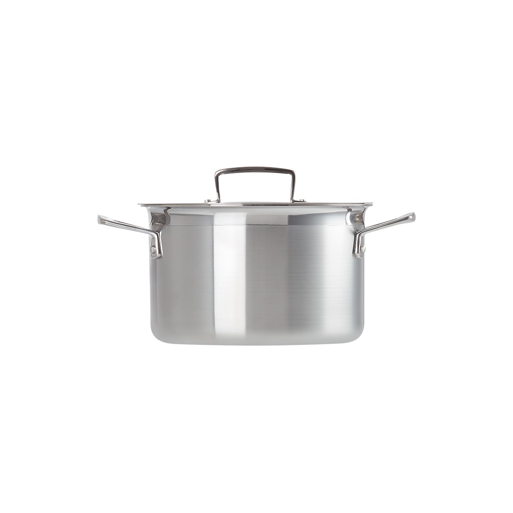 Caçarola de aço inoxidável classic com tampa Le Creuset Cinzento-2