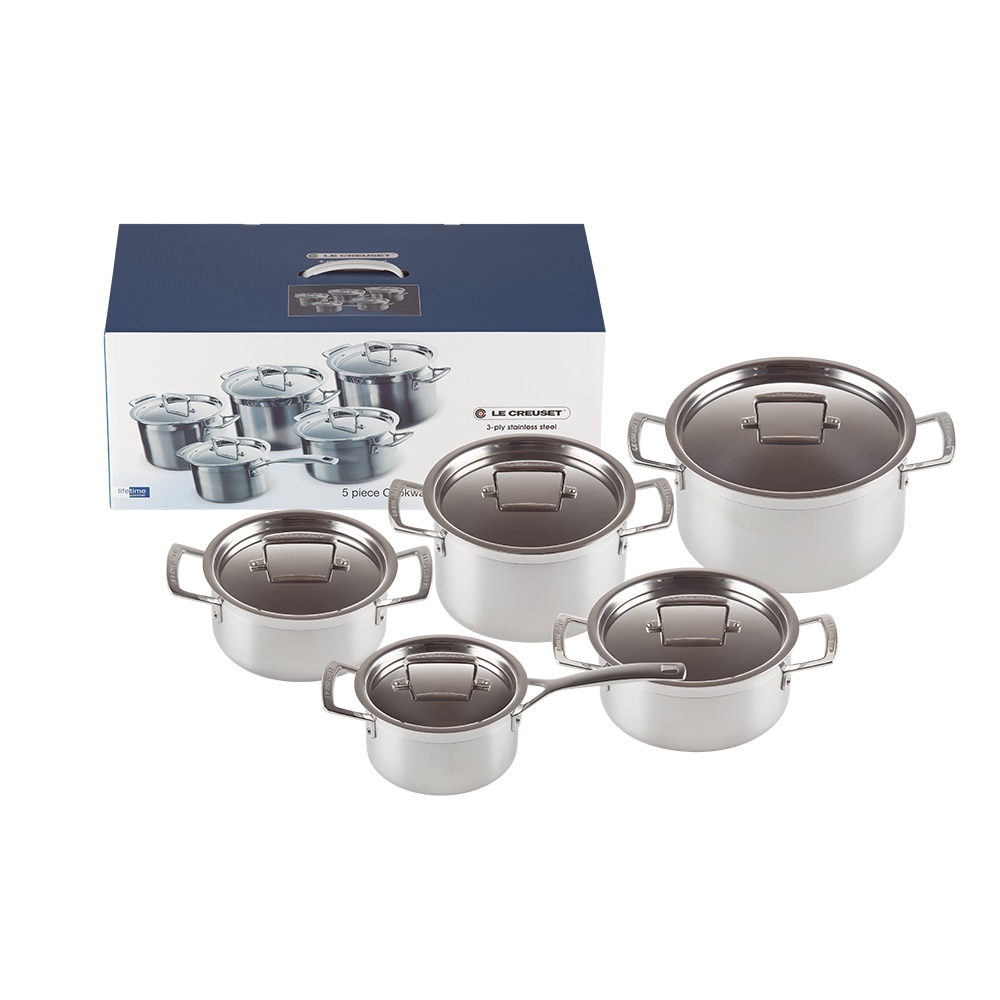 Imagem 0 de Set 5 tachos de aço inoxidável classic Le Creuset