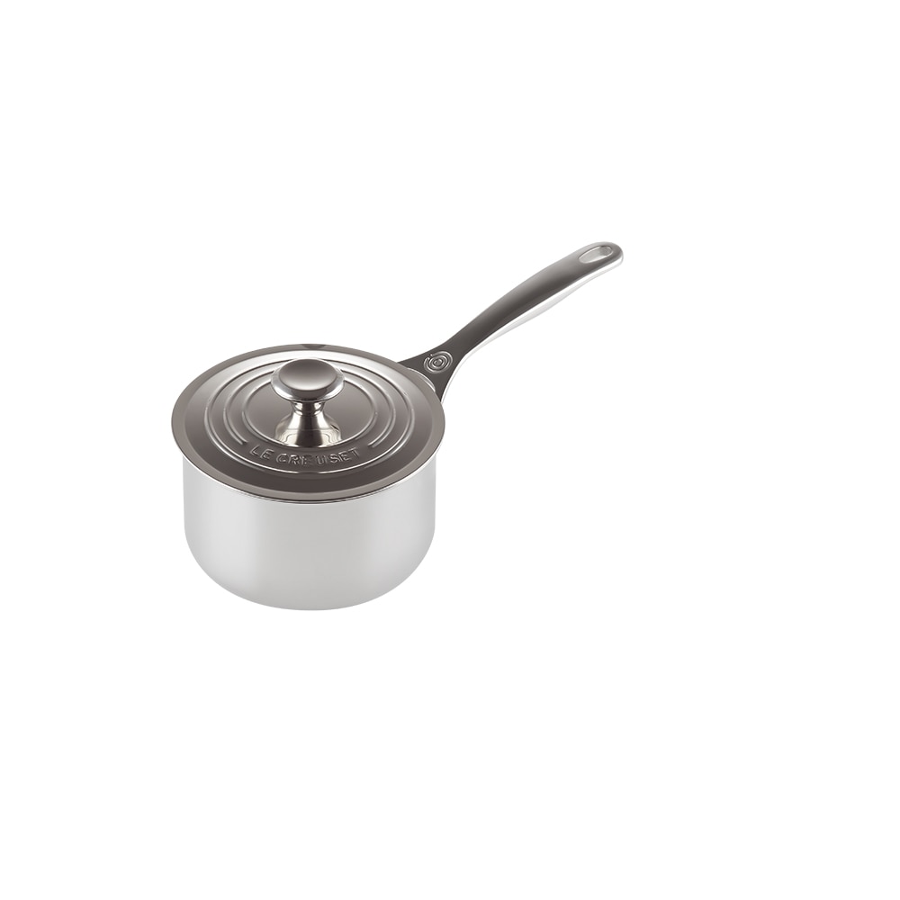 Tacho de aço inoxidável com tampa signature Le Creuset Cinzento-2