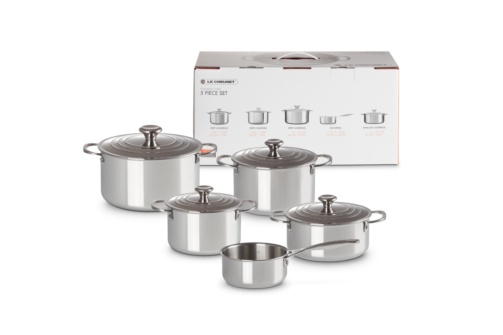 Set 5 peças de aço inoxidável signature Le Creuset Cinzento-2