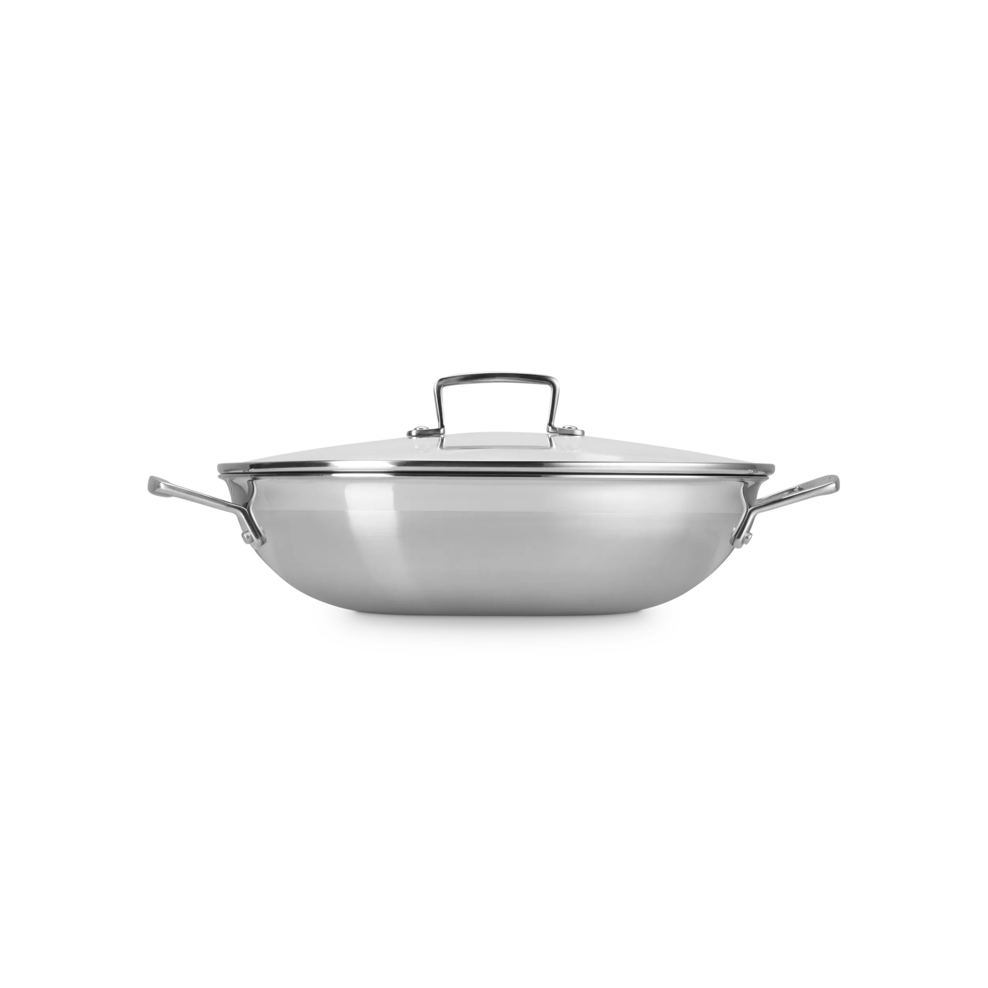 Wok classic com tampa de aço inoxidável Le Creuset Cinzento-3