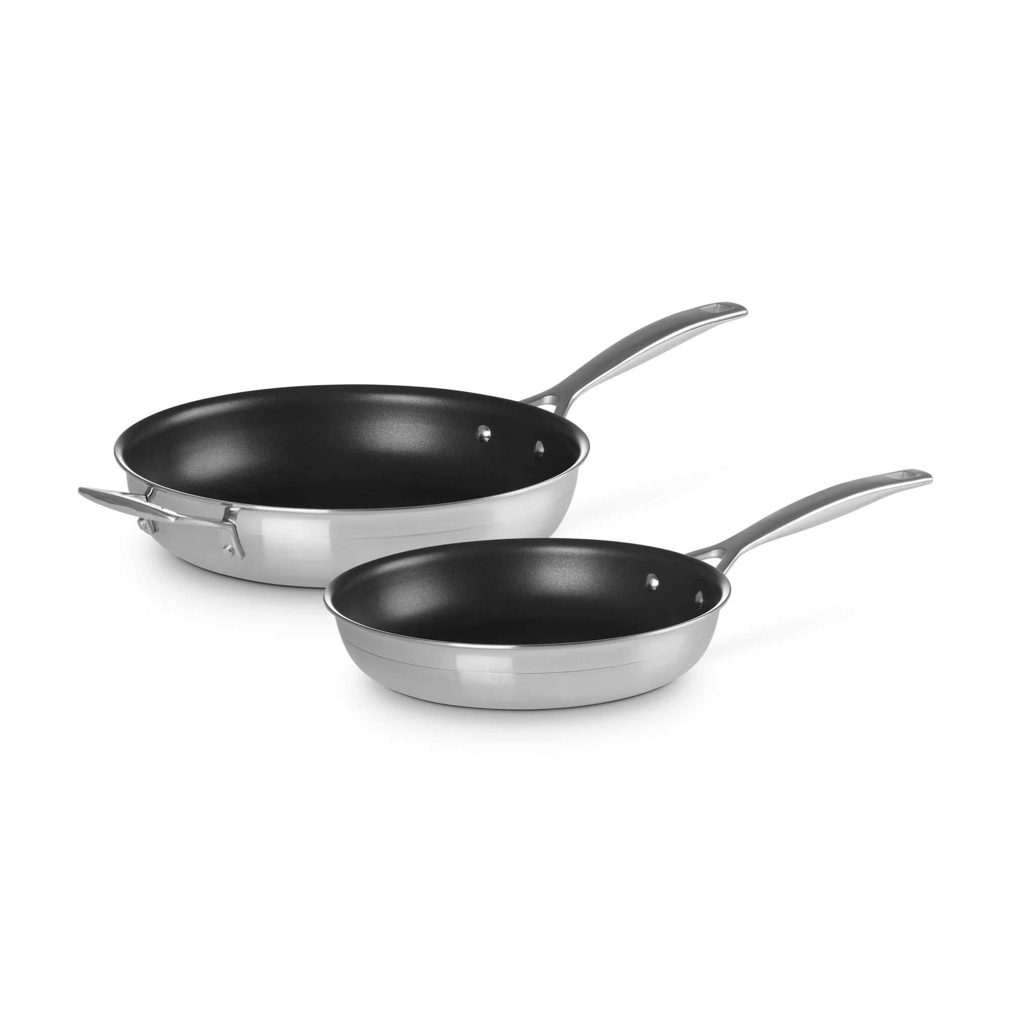 Set 2 frigideiras 3-ply antiaderente Le Creuset Cinzento-1