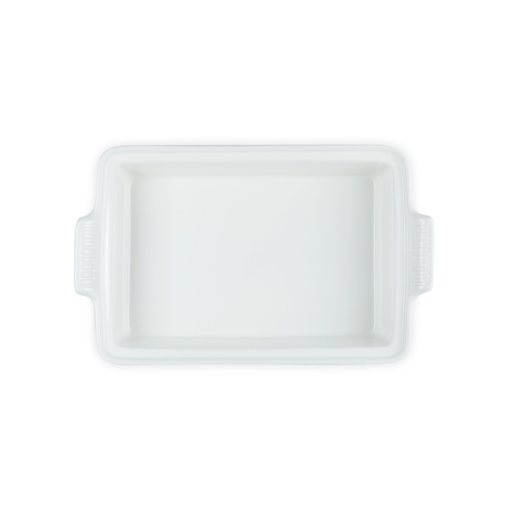 Travessa rectangular com tampa Heritage de cerámica de gres Le Creuset Creme-4