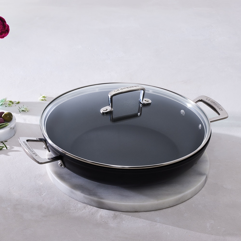 Caçarola baixa antiaderente com tampa Le Creuset Preto-3
