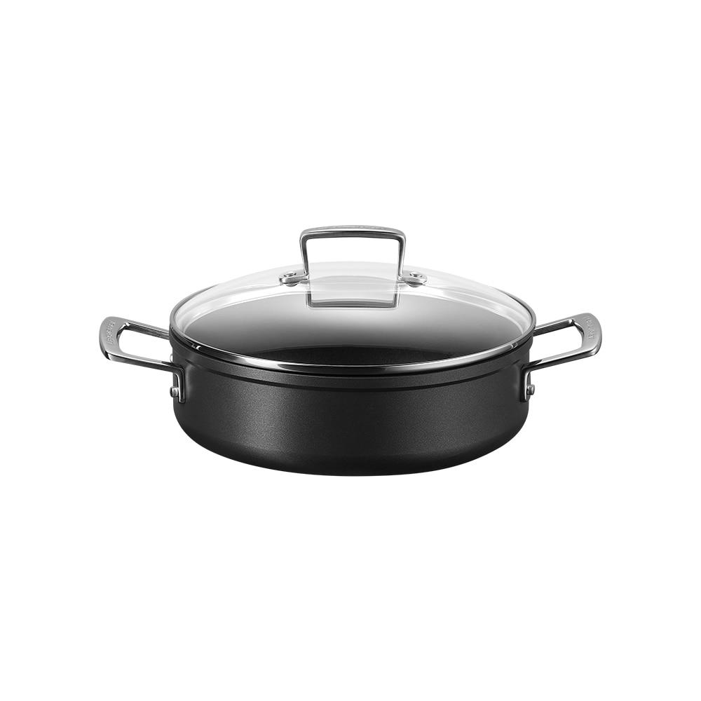 Caçarola baixa antiaderente com tampa Le Creuset Preto-2