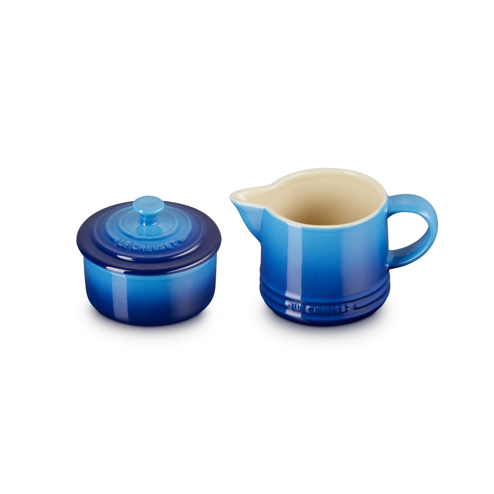 Set leiteira e açucareiro signature Le Creuset Azul-2