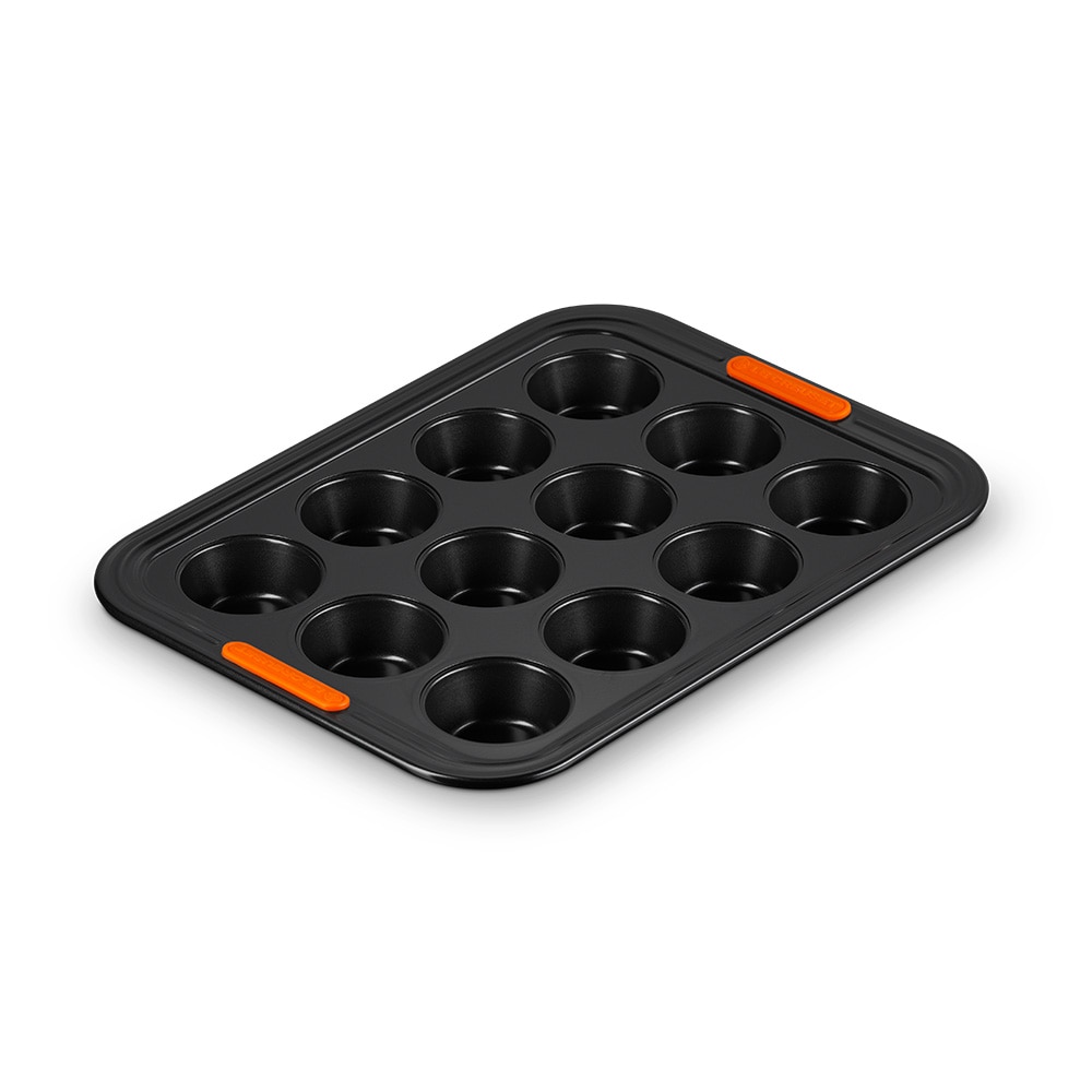 Molde 12 cupcakes livre de PFAS Le Creuset Preto-3