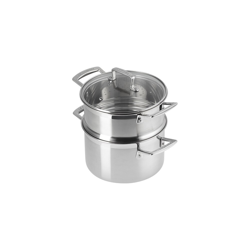 Panela de 3-Ply con vaporizador e tampa Le Creuset Cinzento-3