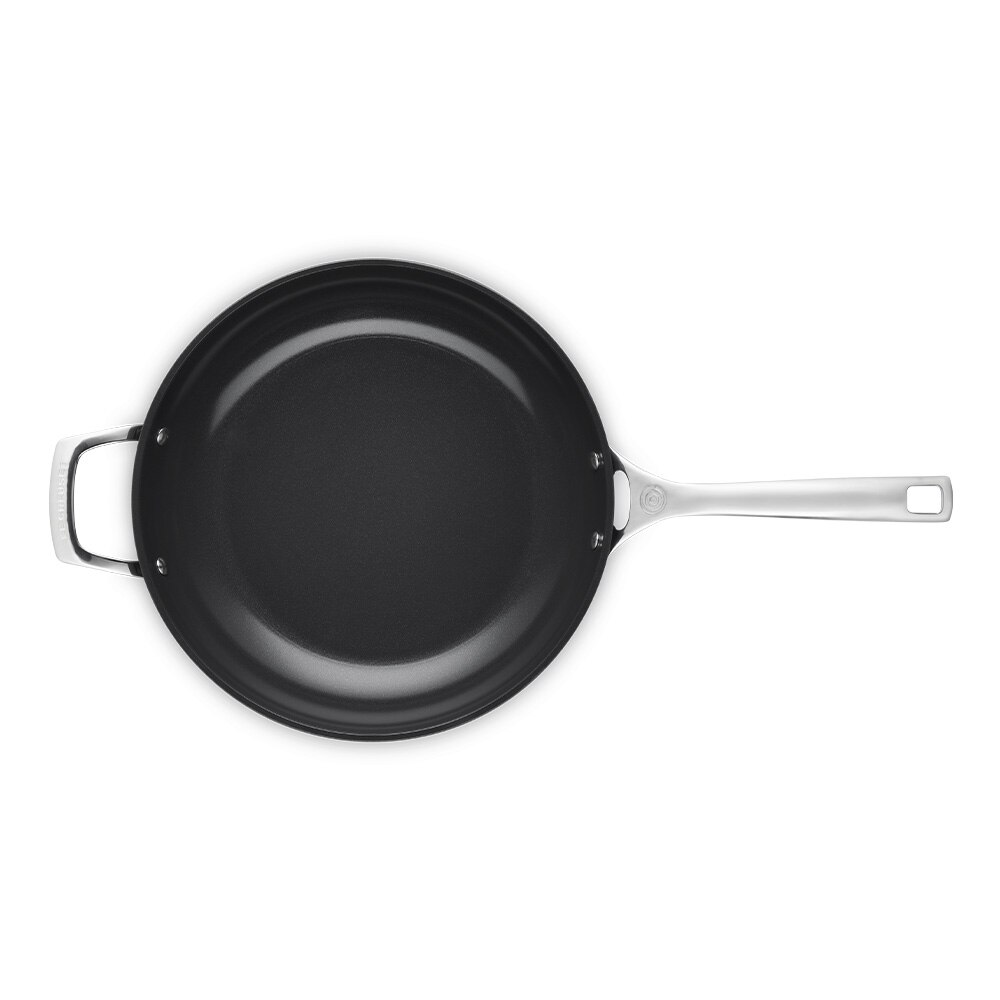 Frigideira de alumínio antiaderente de cerâmica Le Creuset com pega Preto-4