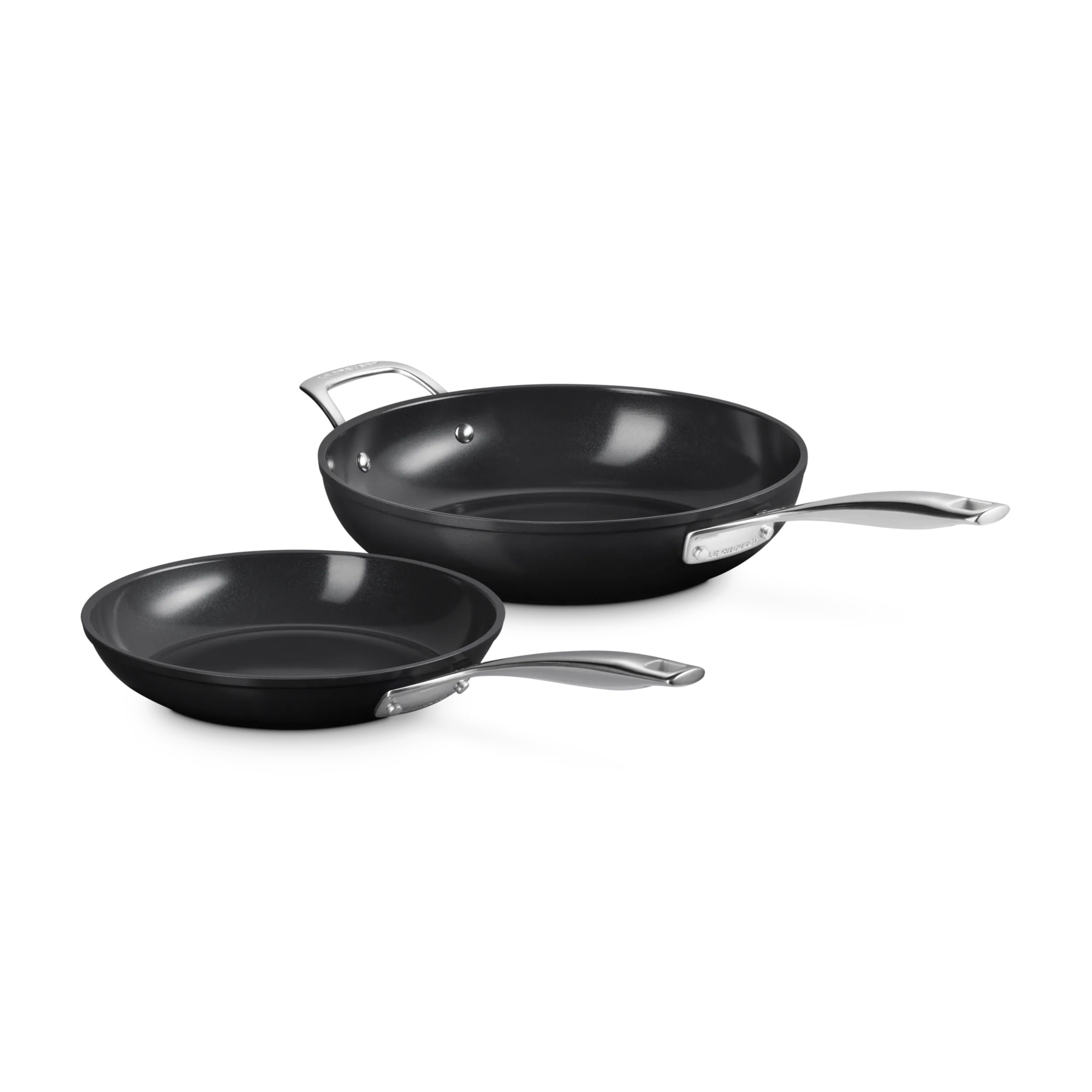 Set 2 frigideiras de cerâmica antiaderente Le Creuset Preto-1