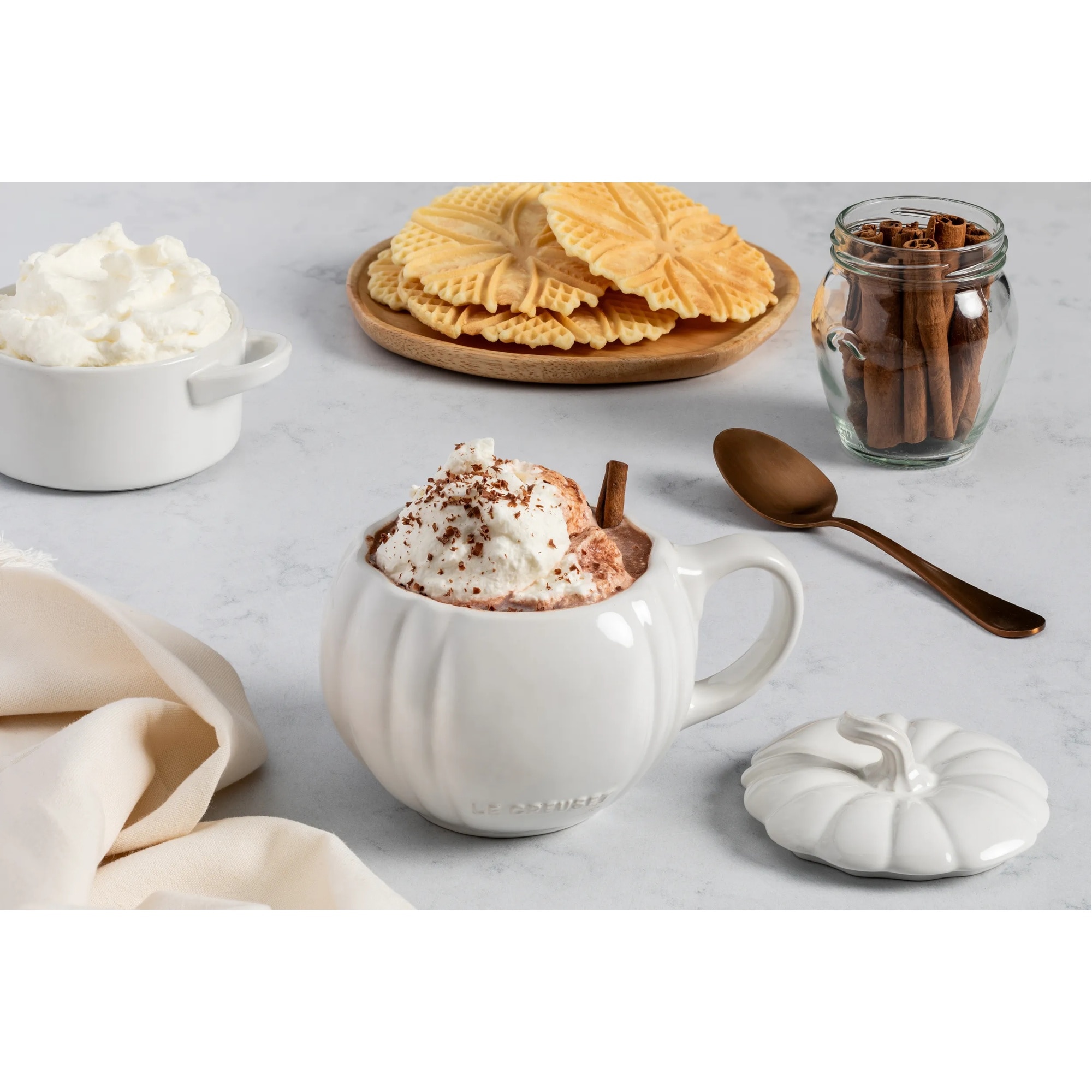 Chávena de Pequeno-Almoço abóbora Le creuset Branco-4