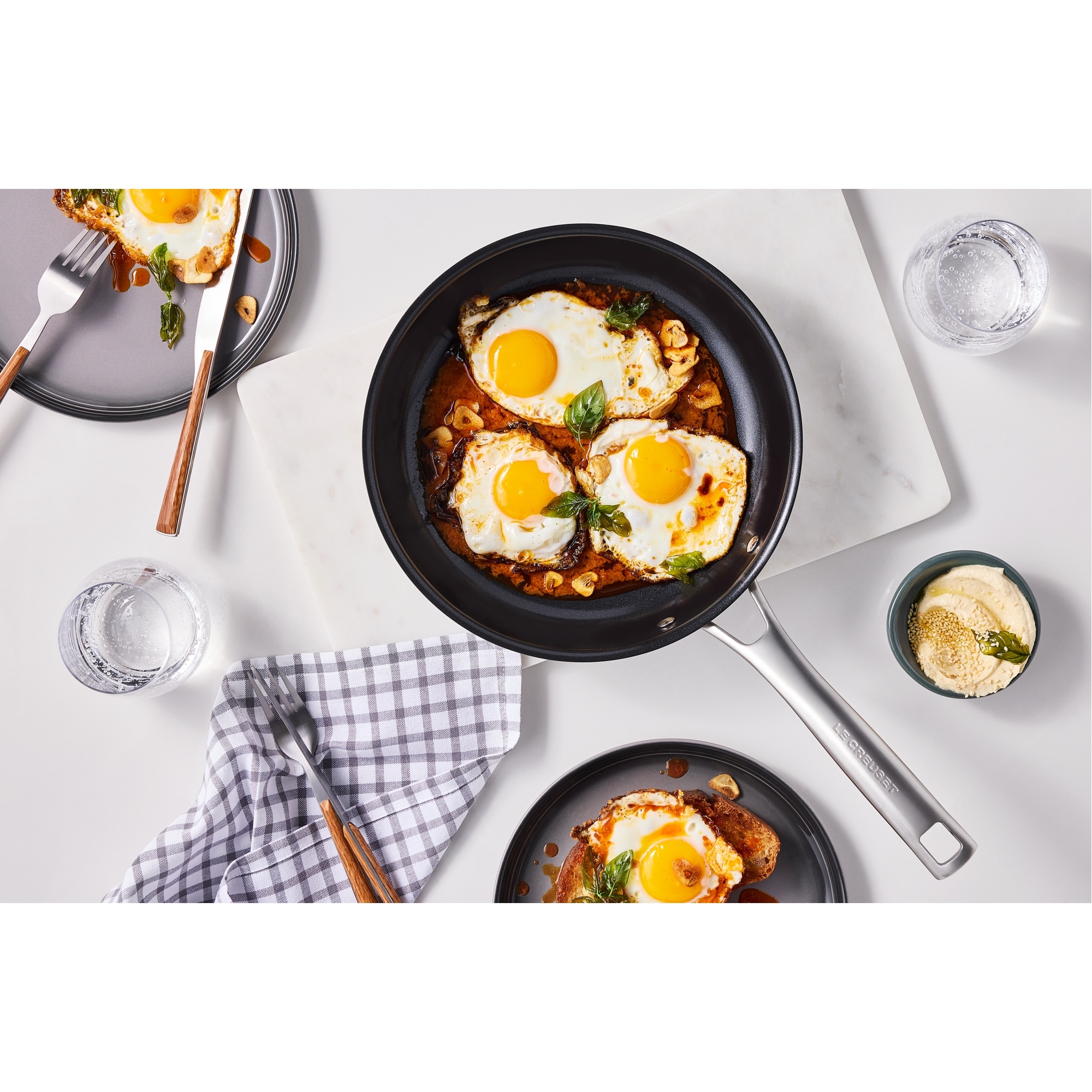 Frigideira de aço inoxidável antiaderente 3 ply Le Creuset Cinzento-5