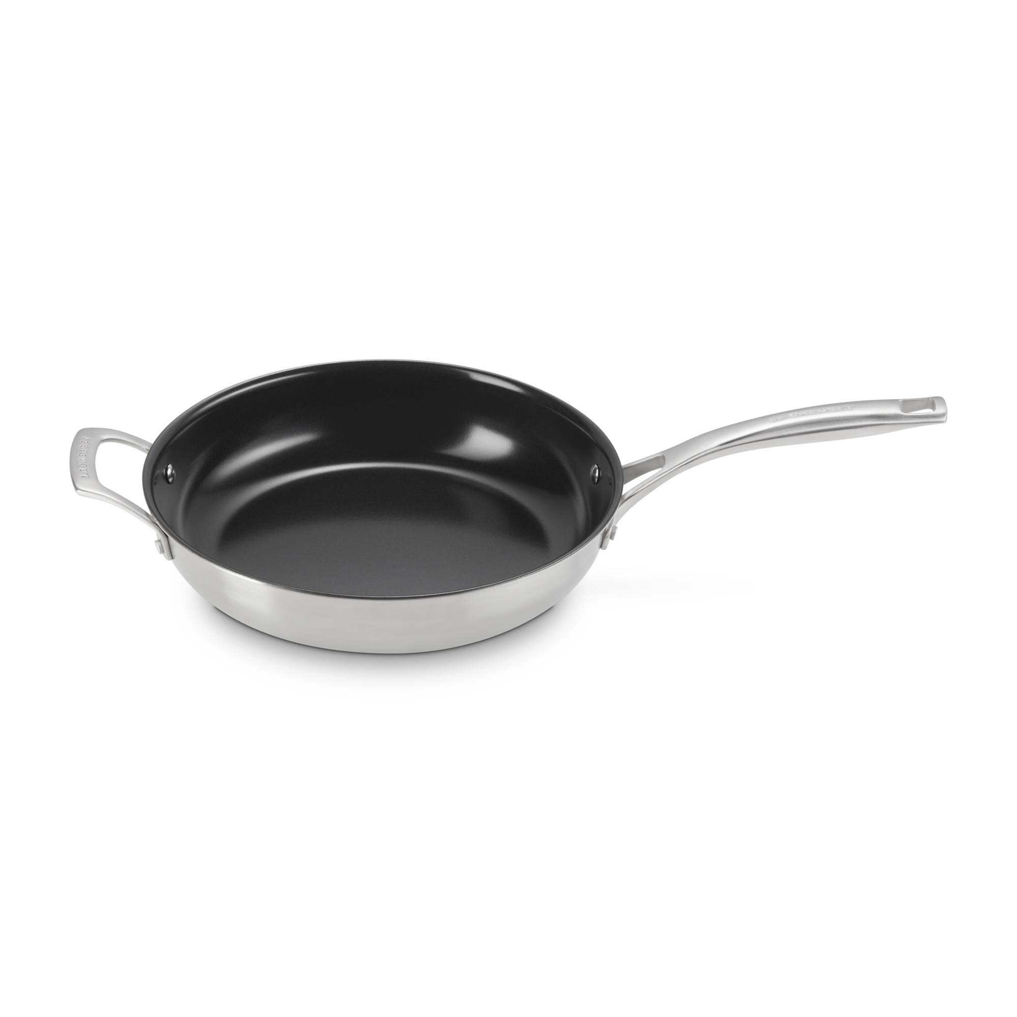 Frigideira baixa com pega de aço inoxidável antiaderente signature Le Creuset Cinzento-2