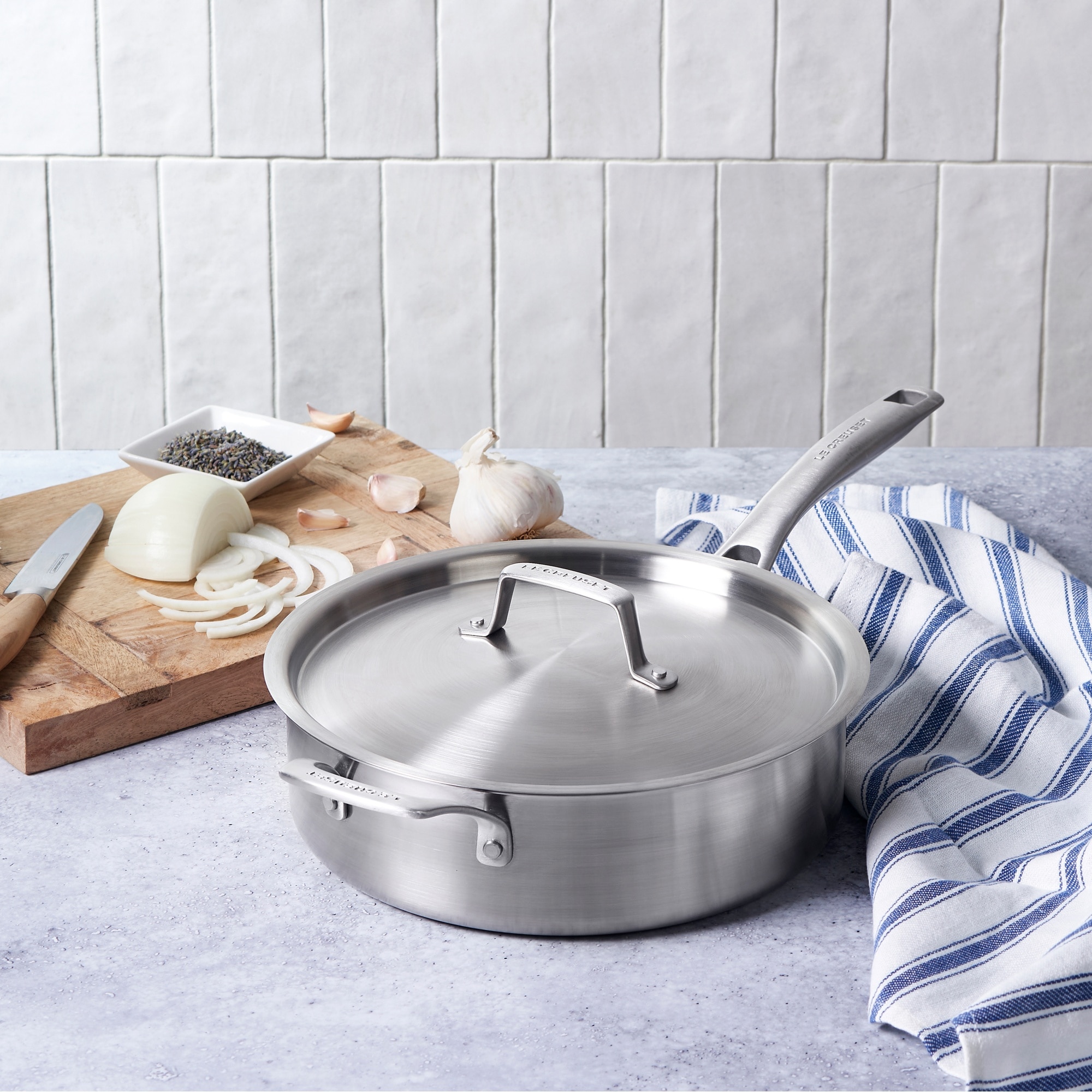 Frigideira Sauté de aço inoxidável 3-ply Essential Le Creuset Cinzento-6