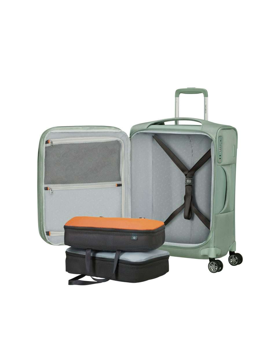 Mala de Cabine Re-Lite 55cm 4 Rodas Expansível Sálvia 39L Verde-3