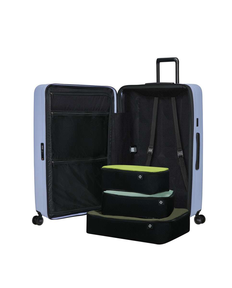Mala de Viagem Extragrande Restackd 81cm 4 Rodas Expansível Lavanda 126L Lilás-3