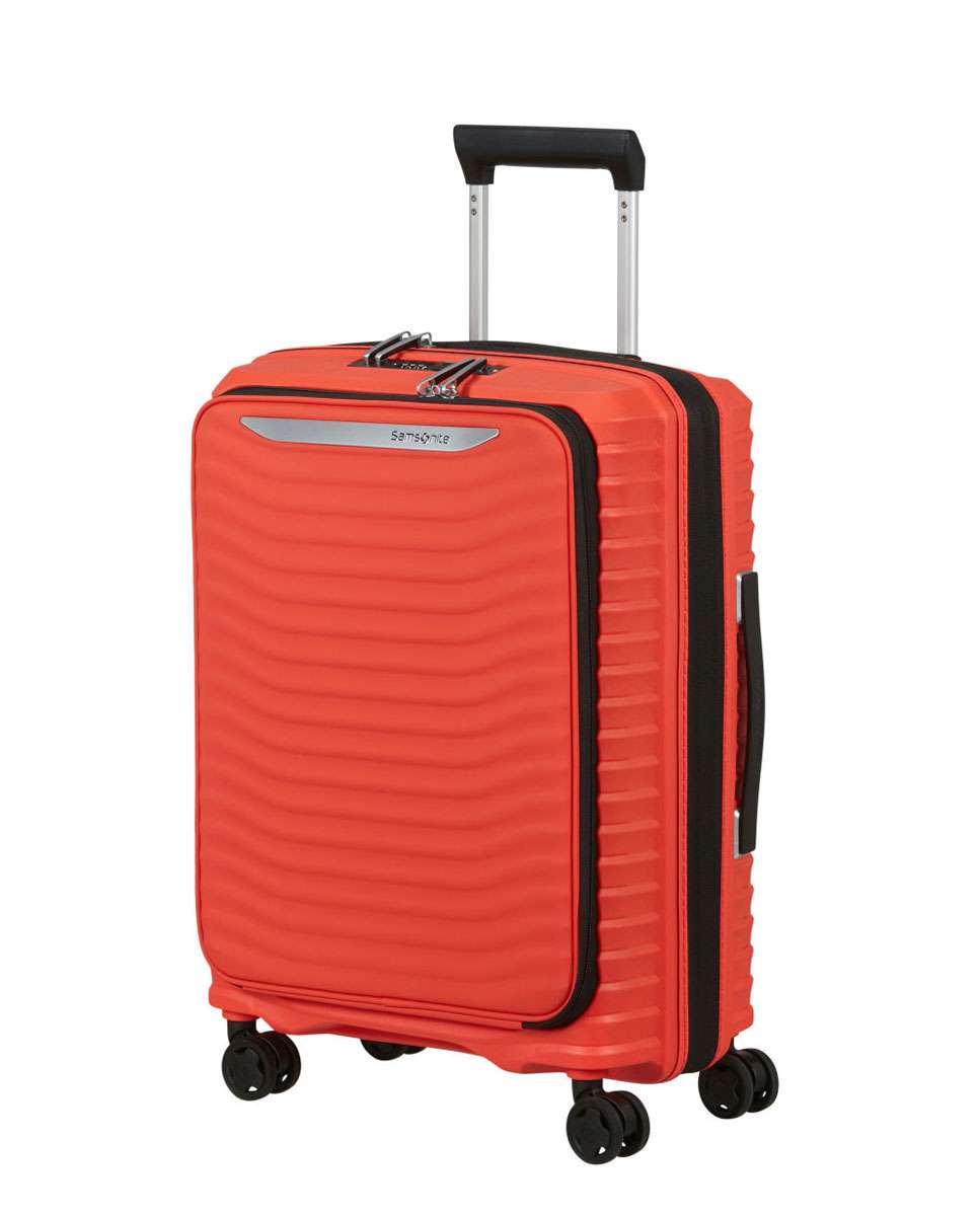 Mala de Cabine Upscape Acesso Frontal 55cm 4 Rodas Expansível Lava 42L Laranja-1