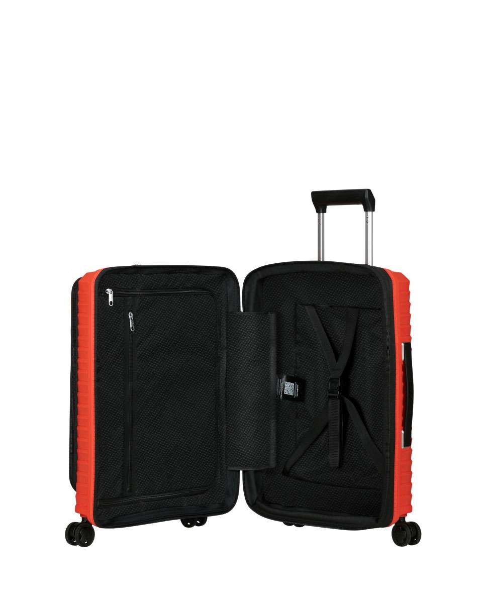 Mala de Cabine Upscape Acesso Frontal 55cm 4 Rodas Expansível Lava 42L Laranja-2