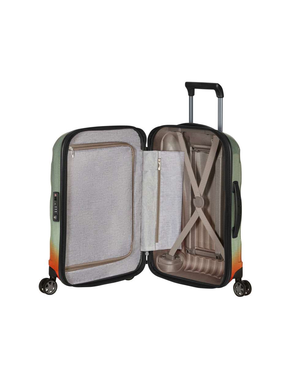 Mala de Cabine C-Lite 55cm 4 Rodas Expansível Sálvia 36L Verde-2