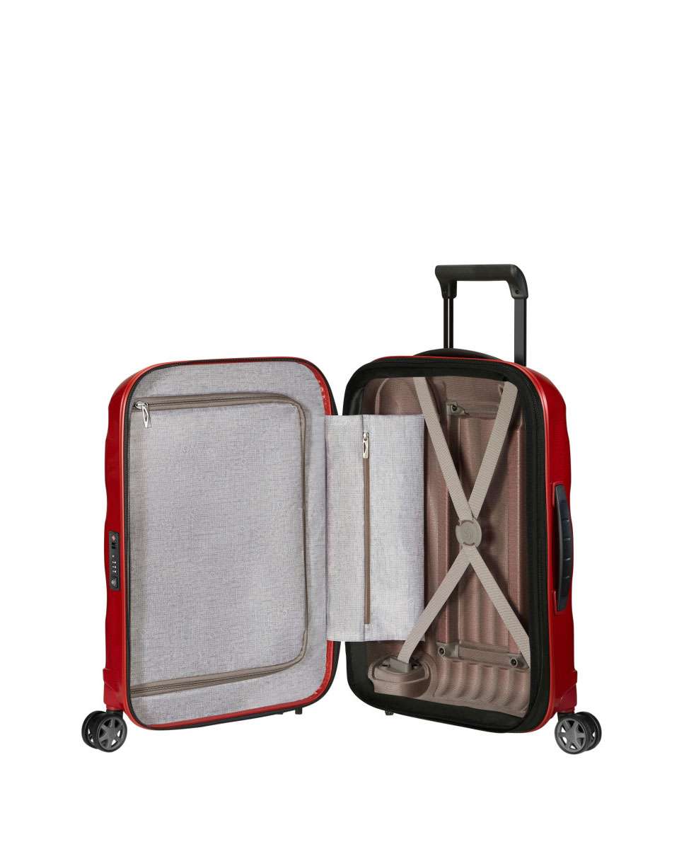 Mala de Cabine C-Lite 55cm 4 Rodas Expansível Vermelho Chili 36L Vermelho-2