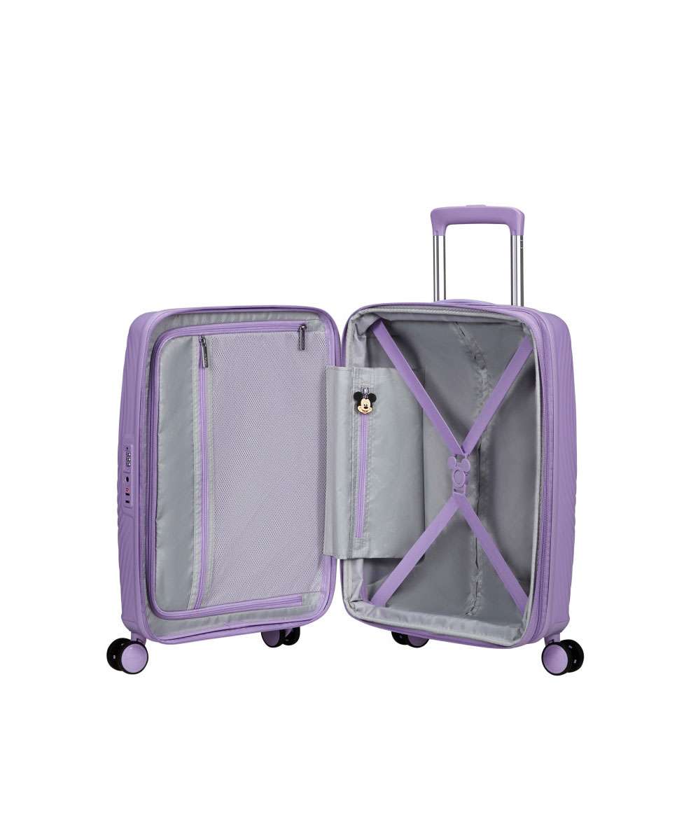 Mala de Cabine 55cm Expansível 4 Rodas Mickey Lilás 37L Lilás-2