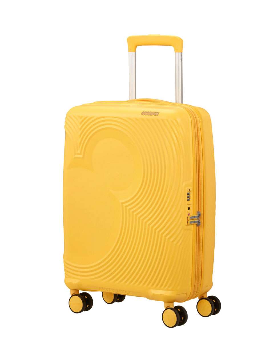 Mala de Cabine 55cm Expansível 4 Rodas Mickey Flor Amarela 37L Amarelo-1