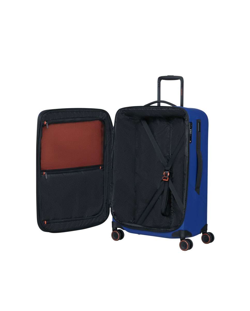 Mala de Viagem Média Glazed 67cm 4 Rodas Expansível Azul 83L Azul-3