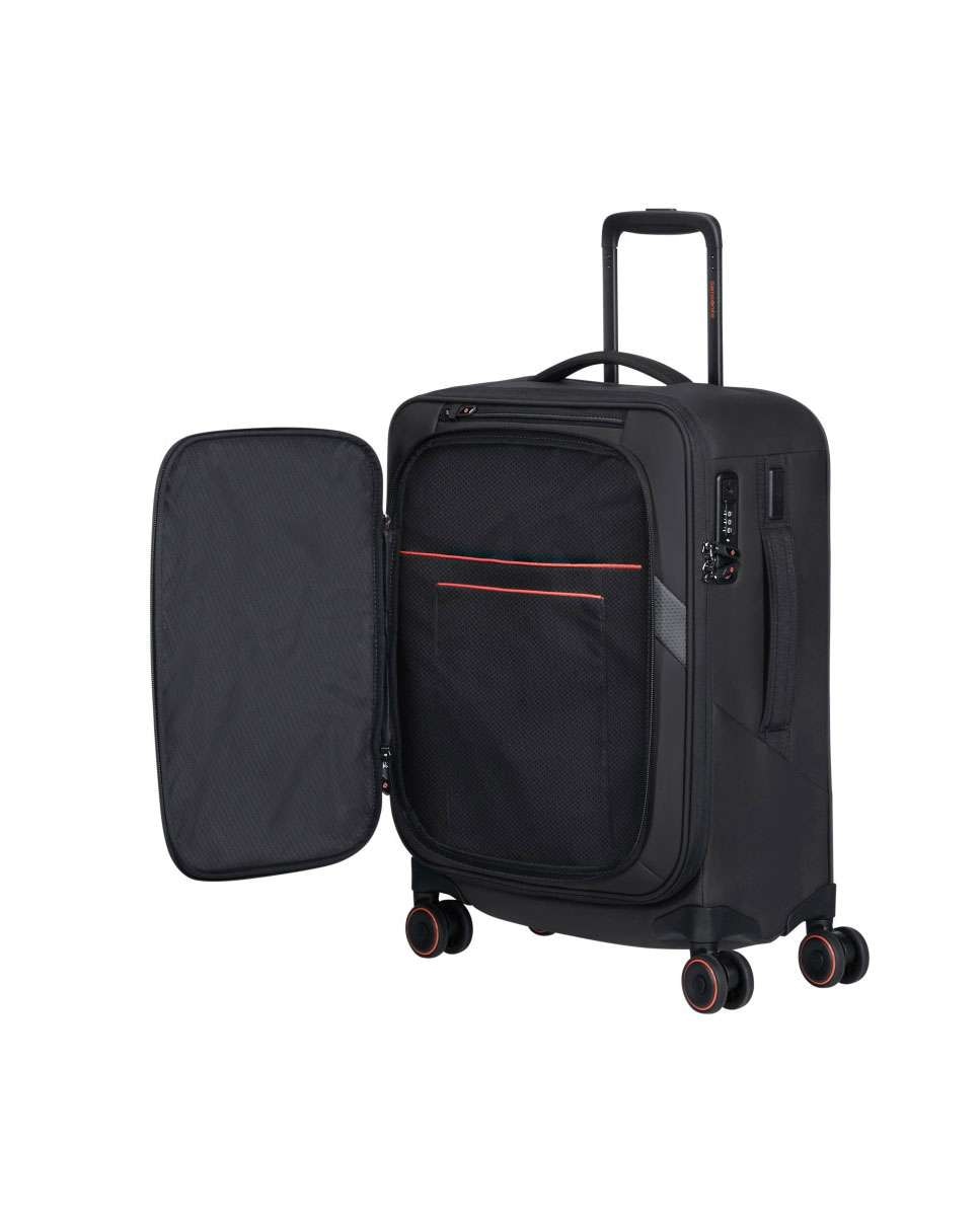 Mala de Cabine Glazed 55cm 4 Rodas Expansível Preto 44L Preto-3