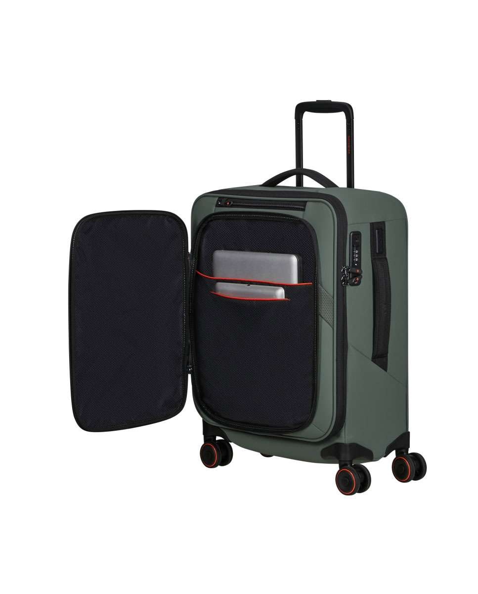 Mala de Cabine Glazed 55cm 4 Rodas Expansível Verde 44L Verde-2