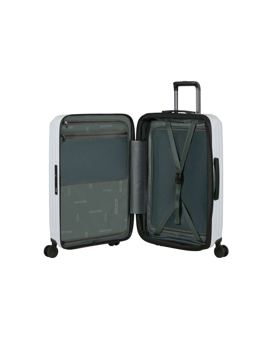 Mala de Viagem Média 2Wander 69cm 4 Rodas Expansível Branco Matálico 80L Branco-2