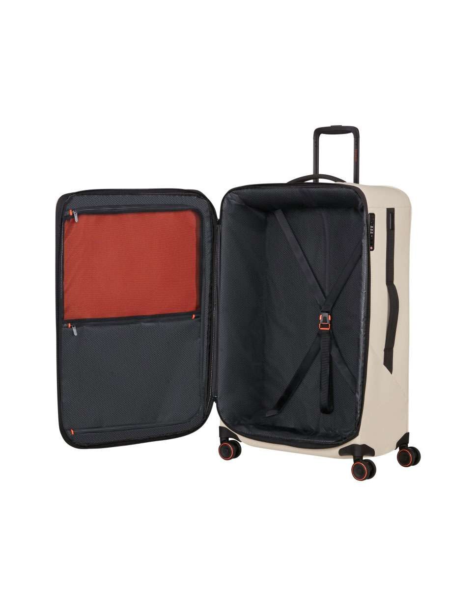 Mala de Viagem Extragrande Glazed 84cm 4 Rodas Expansível Areia 160L Bege-2